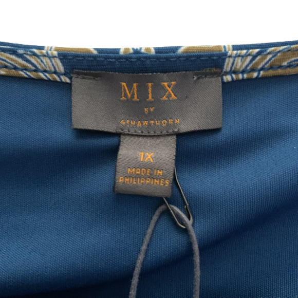 MIX x 41HAWTHORNE Teal Blue & Gold Demask A-Line‎ Dress - NWT - Picture 10 of 11